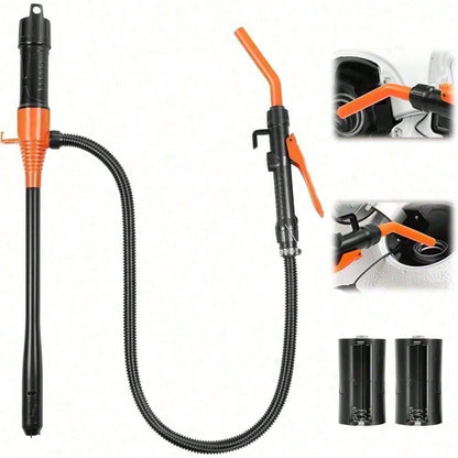 Electric Fuel Transfer Pump, Portable Battery Powered Hand Fuel Pump, Battery Gas Pumps Universal Fit For Vehicles, Boats, Lawn Equipment, Emergency & Home Use(Black Orange)