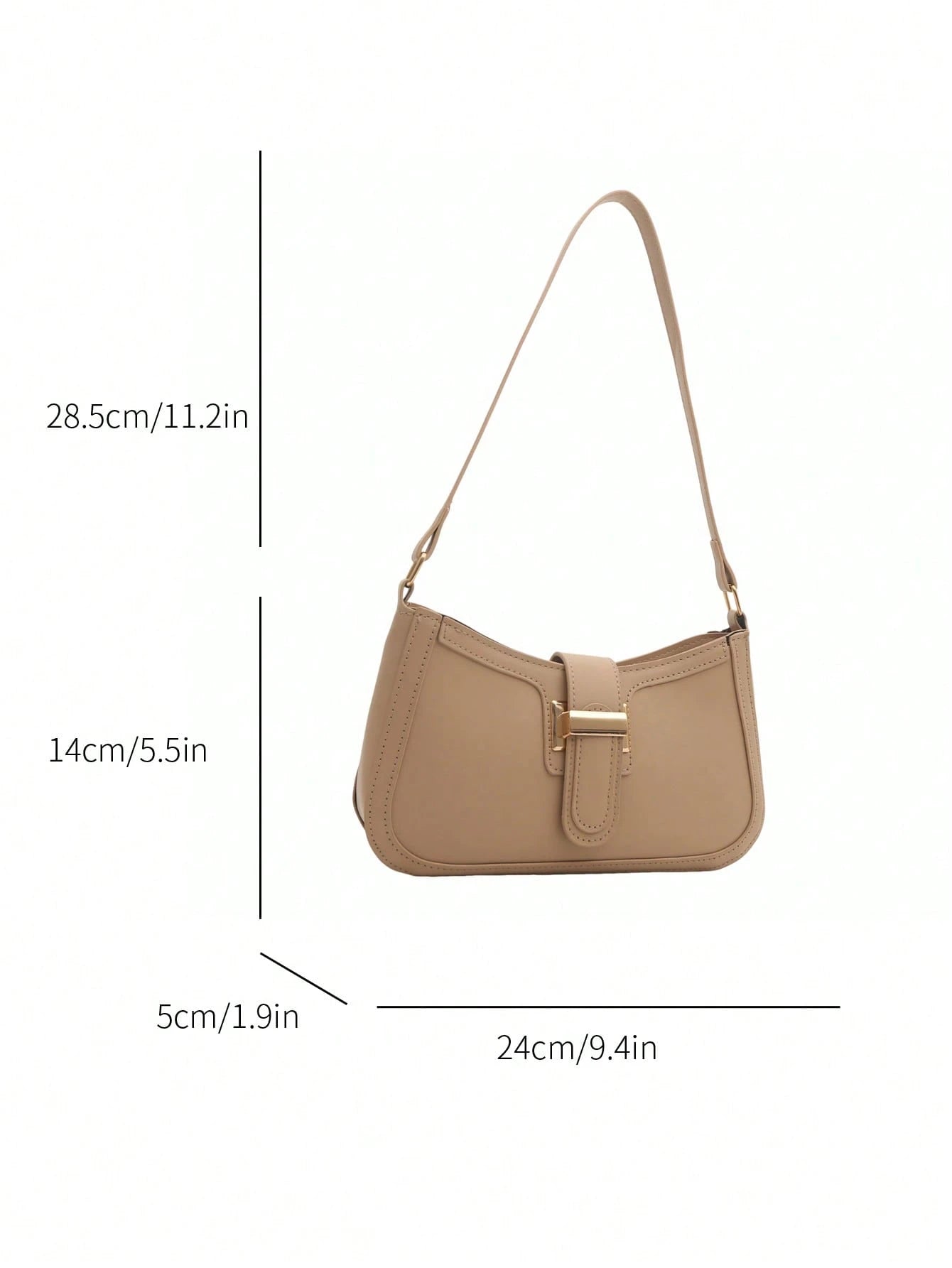 Elegant Crescent Underarm Shoulder Bag, Women's Fashion Casual Solid Color Underarm Bag