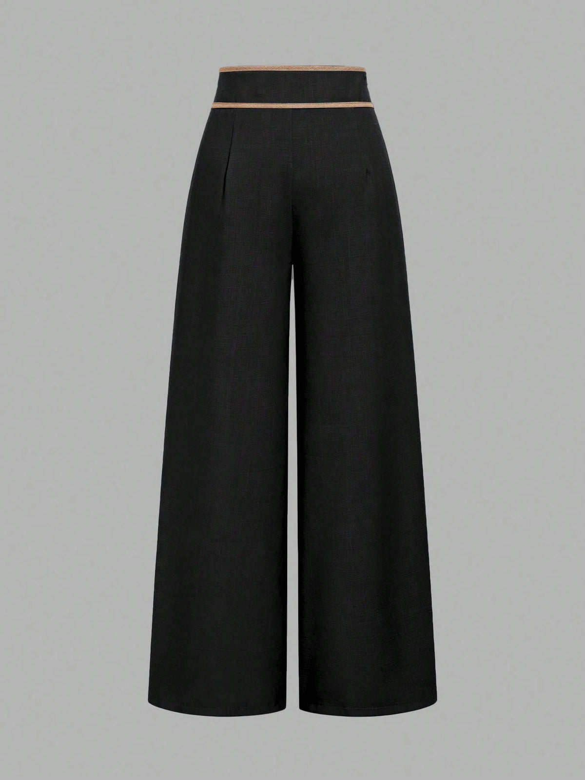 Elenzga Women's Pocket Zipper Button Wide Leg Solid Color Long Pants