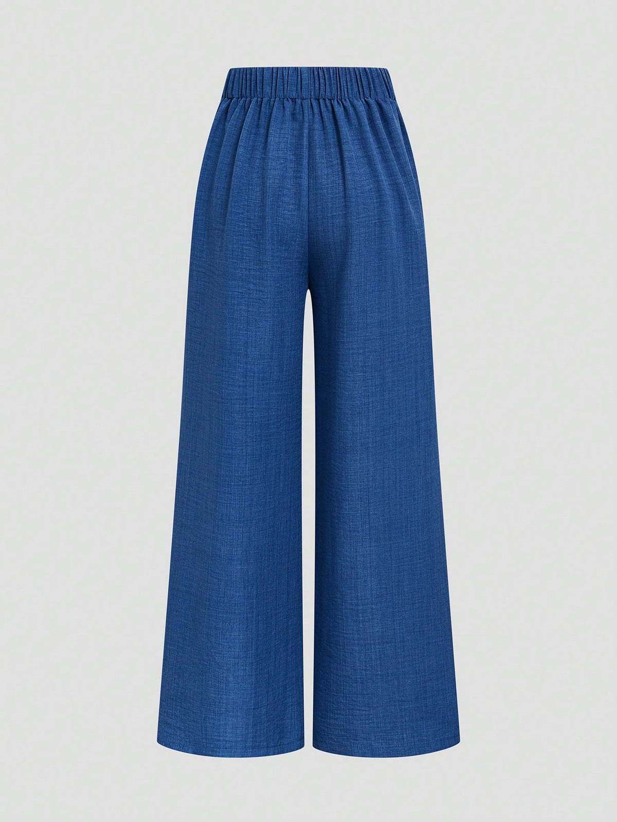 Elenzya Women's Solid Color Elastic Waist Casual Loose Wide Leg Pants