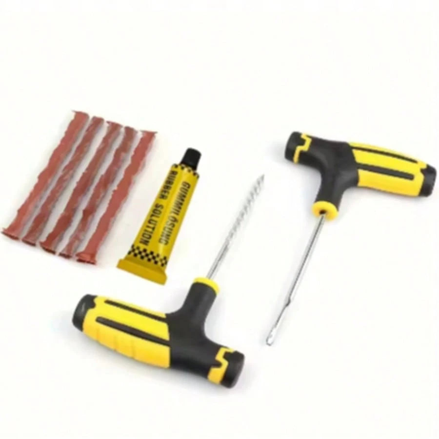 Emergency Tire Repair Kit With Screwdriver Glue No Tire Remove Portable Bag Fast Fix For Car Truck Motorbike Flat Tire