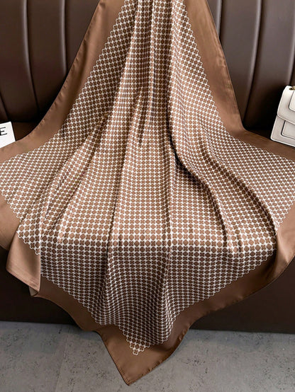 EMERY ROSE 1pc Spring/Summer New Fashion Luxury Elegant Large Square Scarf For Women,Versatile For Professional Wear, Lightweight Air Conditioned Shawl For Dress