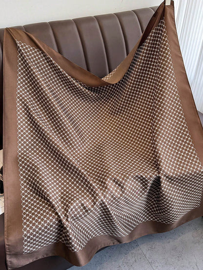 EMERY ROSE 1pc Spring/Summer New Fashion Luxury Elegant Large Square Scarf For Women,Versatile For Professional Wear, Lightweight Air Conditioned Shawl For Dress