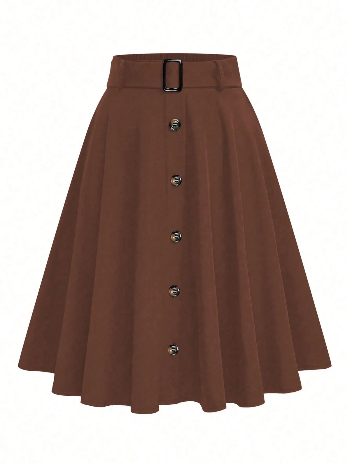 EMERY ROSE Casual Everyday Sunburst Button Decor Women's Skirt