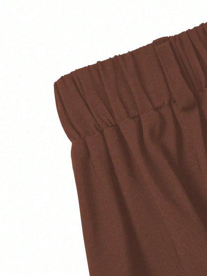 EMERY ROSE Casual Everyday Sunburst Button Decor Women's Skirt