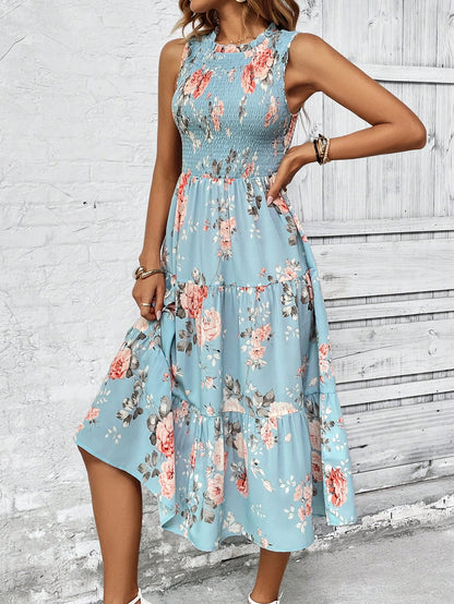 EMERY ROSE Floral Print Ruffle Hem Dress Maxi Women Outfit