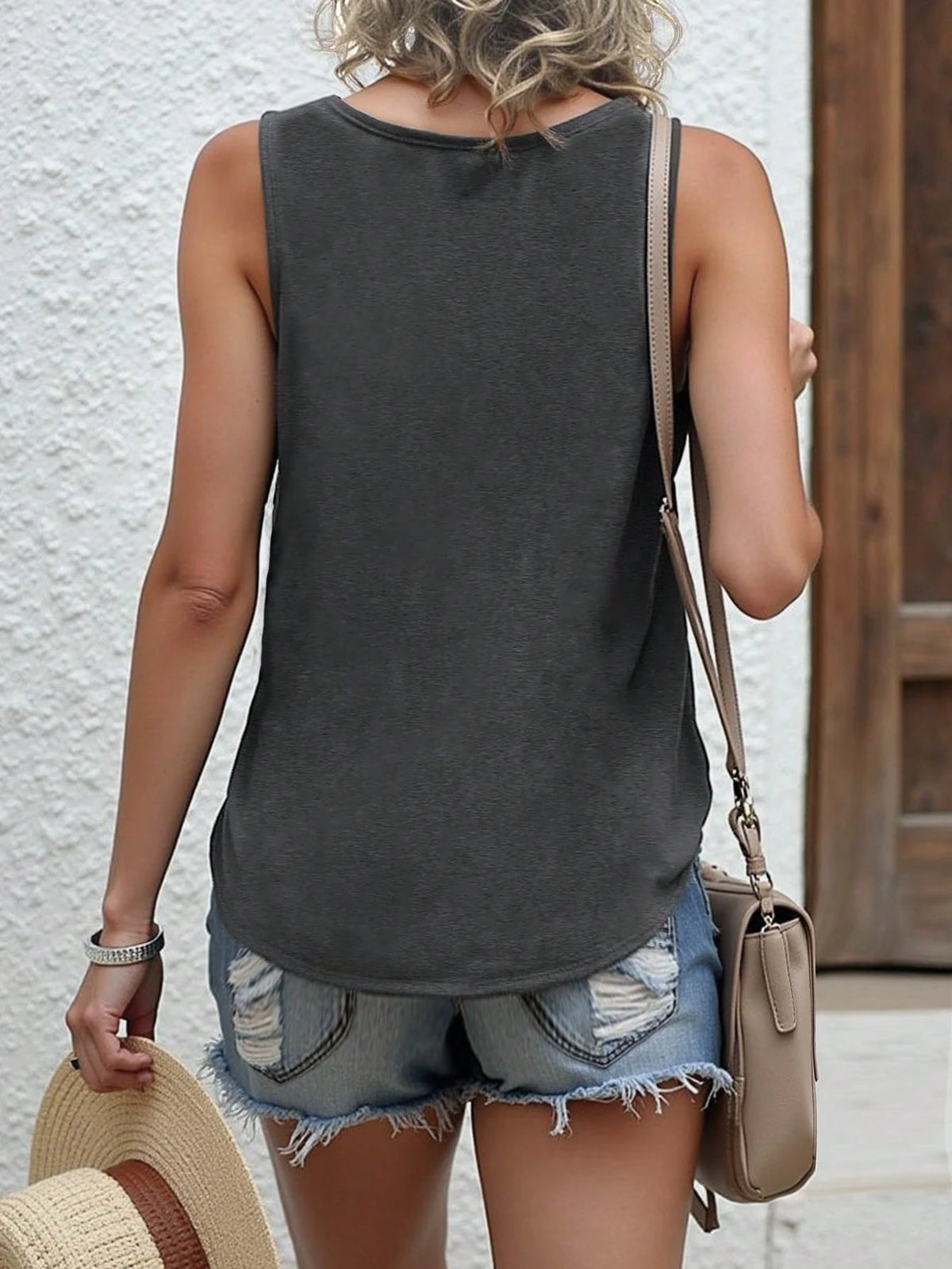 EMERY ROSE Plus Size Women's Slogan Print Tank Top Round Neck Sleeveless I'LL PUT YOU IN THE TRUNK Graphic Tees Black And White,Summer,Casual,Everyday Tops