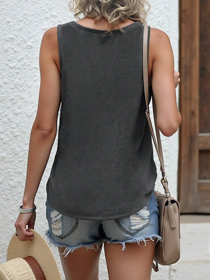 EMERY ROSE Plus Size Women's Slogan Print Tank Top Round Neck Sleeveless I'LL PUT YOU IN THE TRUNK Graphic Tees Black And White,Summer,Casual,Everyday Tops