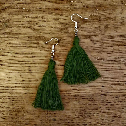 Empowering Tassel Earrings - ethical jewellery - green
