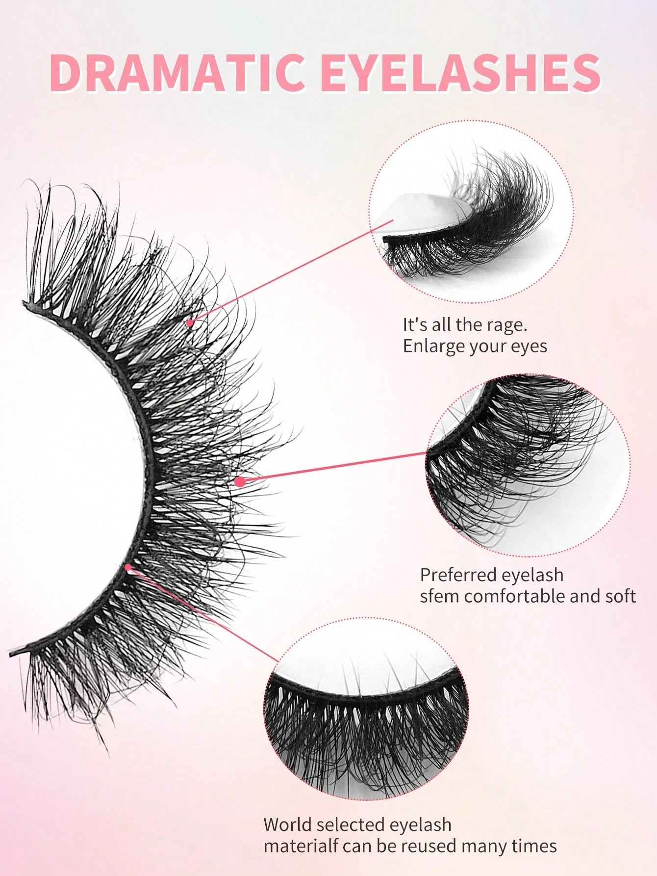 ENCHUW 14 Pairs Fluffy False Eyelashes Volume Long Thick Eyelashes Lashes Reusable Fake Eyelashes Lashes