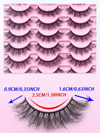 ENCHUW 14 Pairs Fluffy False Eyelashes Volume Long Thick Eyelashes Lashes Reusable Fake Eyelashes Lashes