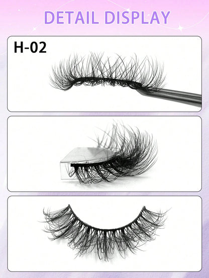 ENCHUW 14 Pairs Fluffy False Eyelashes Volume Long Thick Eyelashes Lashes Reusable Fake Eyelashes Lashes