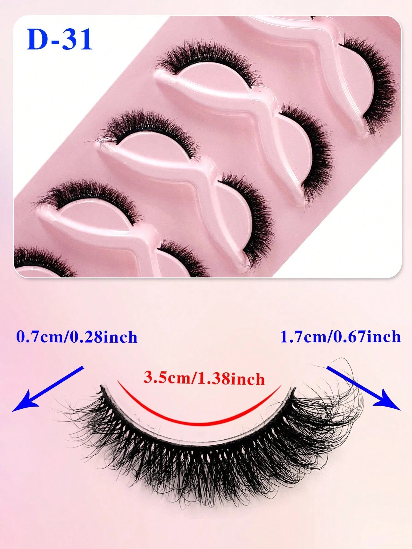 ENCHUW 5 Pairs Cat Eye Lashes Eyelashes 3D Curl Messy End Eye Manga False Eyelashes Soft Black Band Fake Lashes