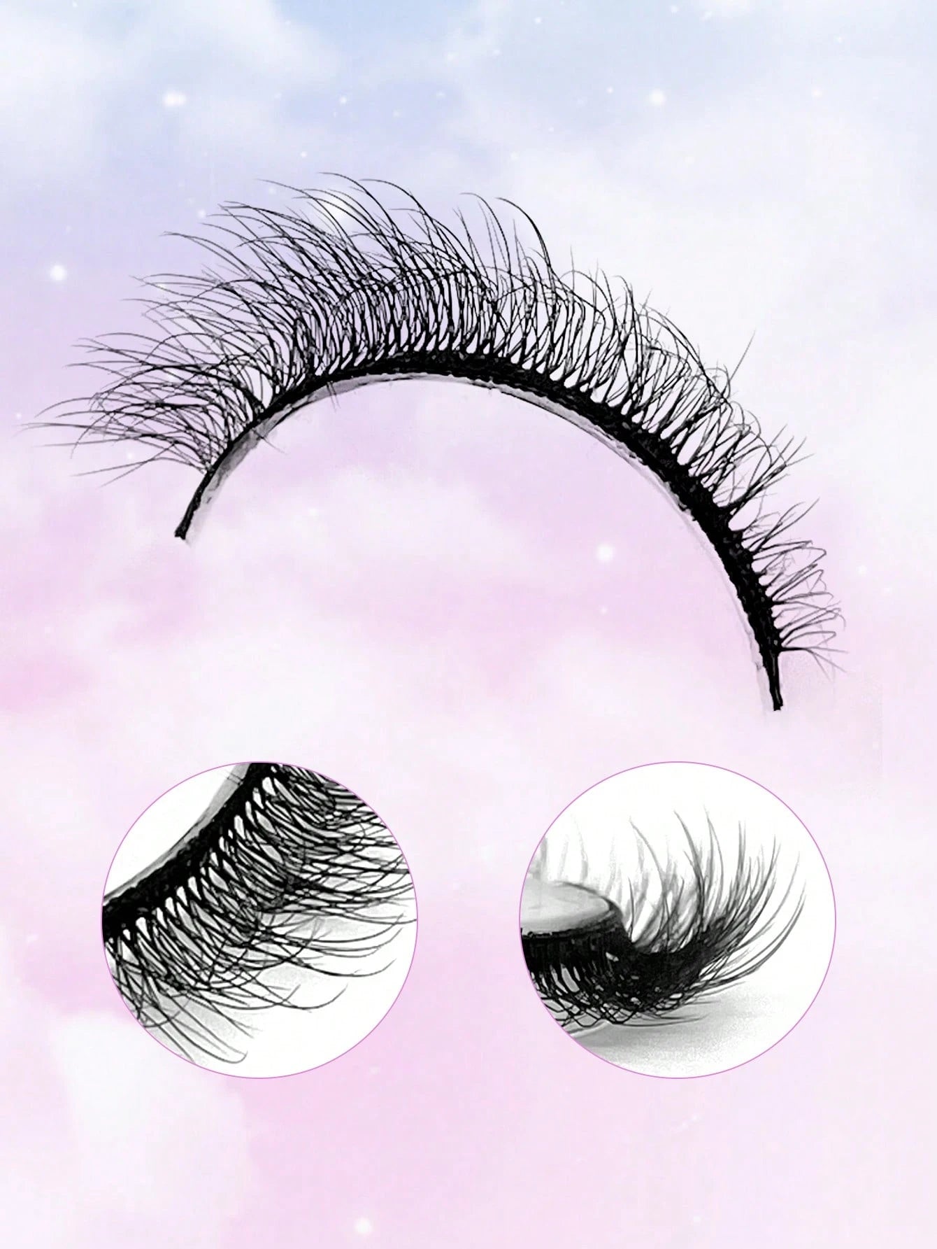 ENCHUW 6 Pairs Natural Lashes Fluffy False Eyelashes Curl Fake Eyelashes With Soft Band Eye Lashes Wispy Lashes 3D Volume Strip Lashes