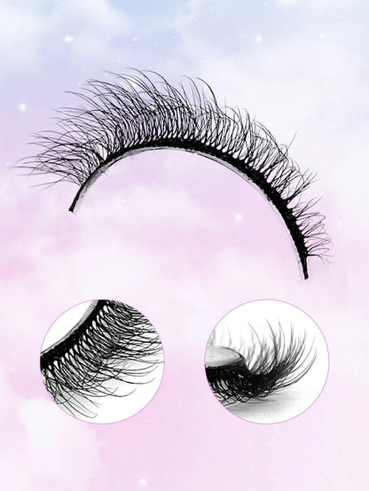 ENCHUW 6 Pairs Natural Lashes Fluffy False Eyelashes Curl Fake Eyelashes With Soft Band Eye Lashes Wispy Lashes 3D Volume Strip Lashes