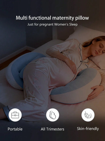 Ergonomic U-Shaped Pregnancy Pillow- Side Sleeper Maternity Support Cushion With Lumbar Protection, Provides Comfort For Abdomen And Back