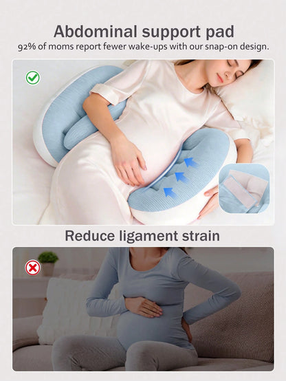 Ergonomic U-Shaped Pregnancy Pillow- Side Sleeper Maternity Support Cushion With Lumbar Protection, Provides Comfort For Abdomen And Back