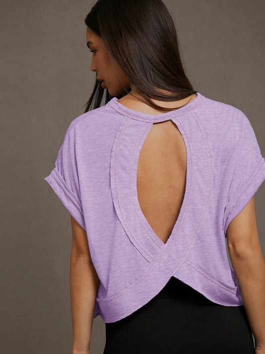 Essnce Cut Out Back Batwing Sleeve Tee