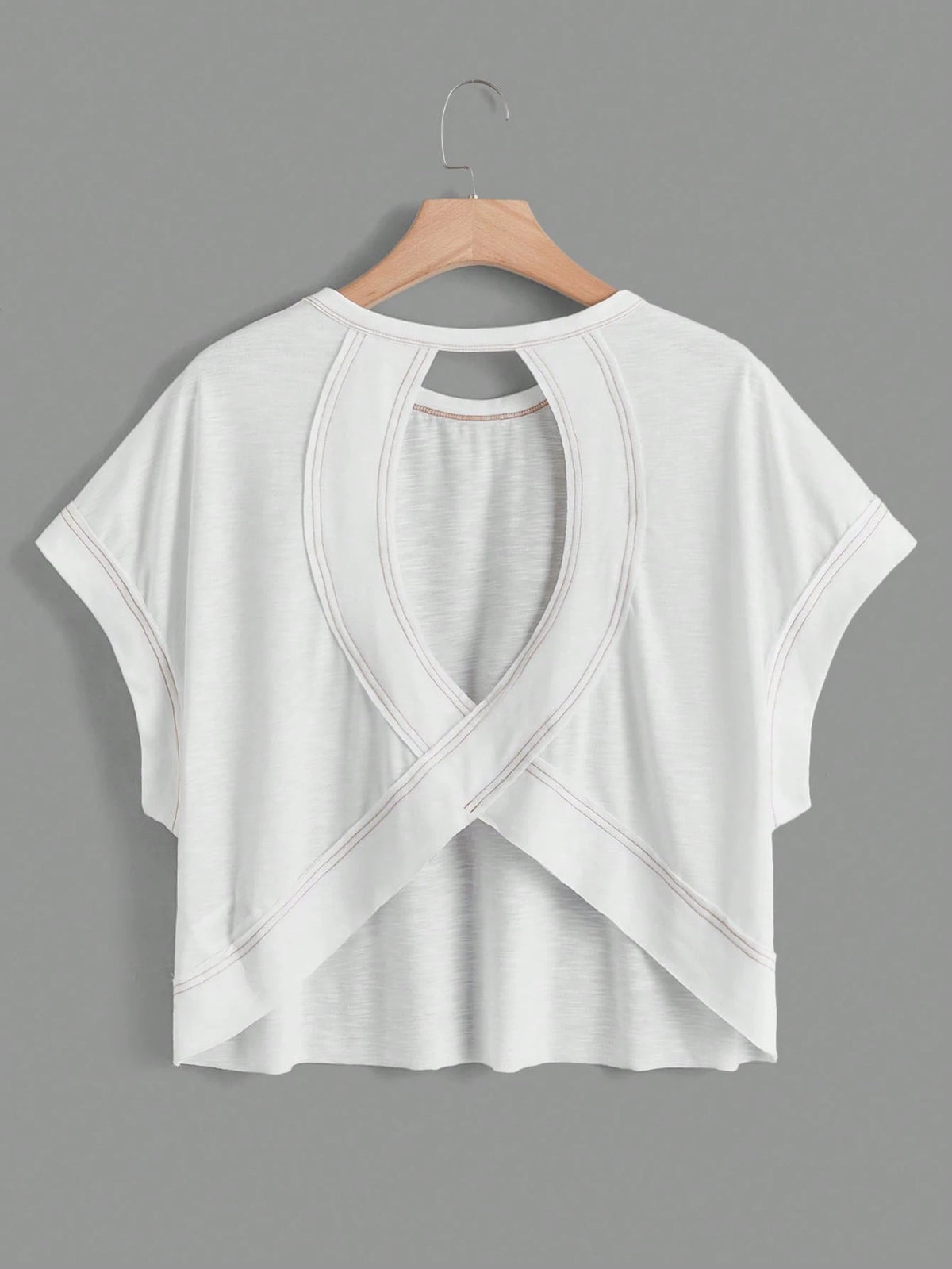 Essnce Cut Out Back Batwing Sleeve Tee