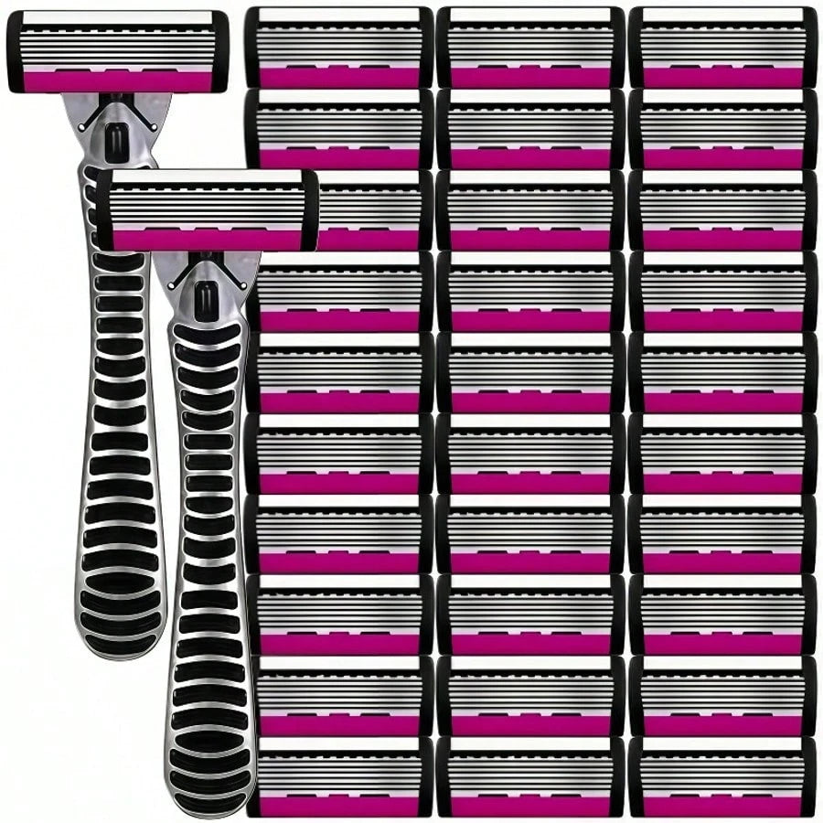 European And American Style Women's/Men's 6-Layer Razor, A Manual Shaving Set Providing A Smooth Shaving Experience, Suitable For 10 Occasions, Perfect For Men's And Women's Hair Removal, An Essential