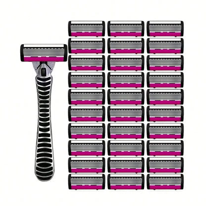 European And American Style Women's/Men's 6-Layer Razor, A Manual Shaving Set Providing A Smooth Shaving Experience, Suitable For 10 Occasions, Perfect For Men's And Women's Hair Removal, An Essential
