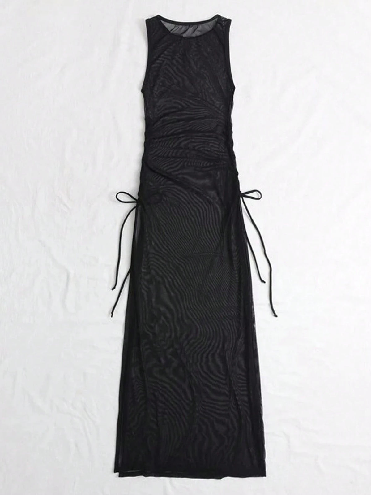 European Style Solid Color Bikini Cover-Up Beach Dress Vacation Black Summer