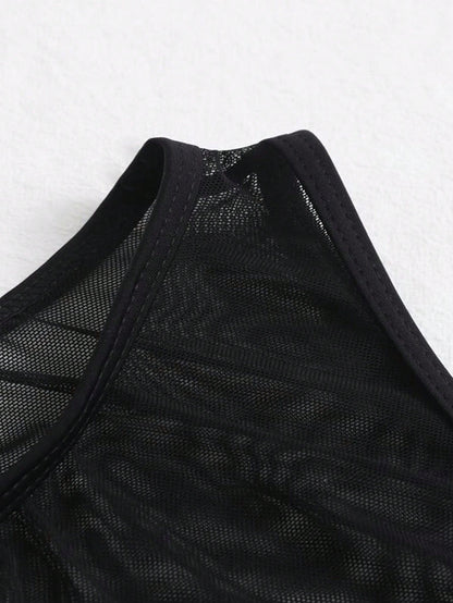 European Style Solid Color Bikini Cover-Up Beach Dress Vacation Black Summer