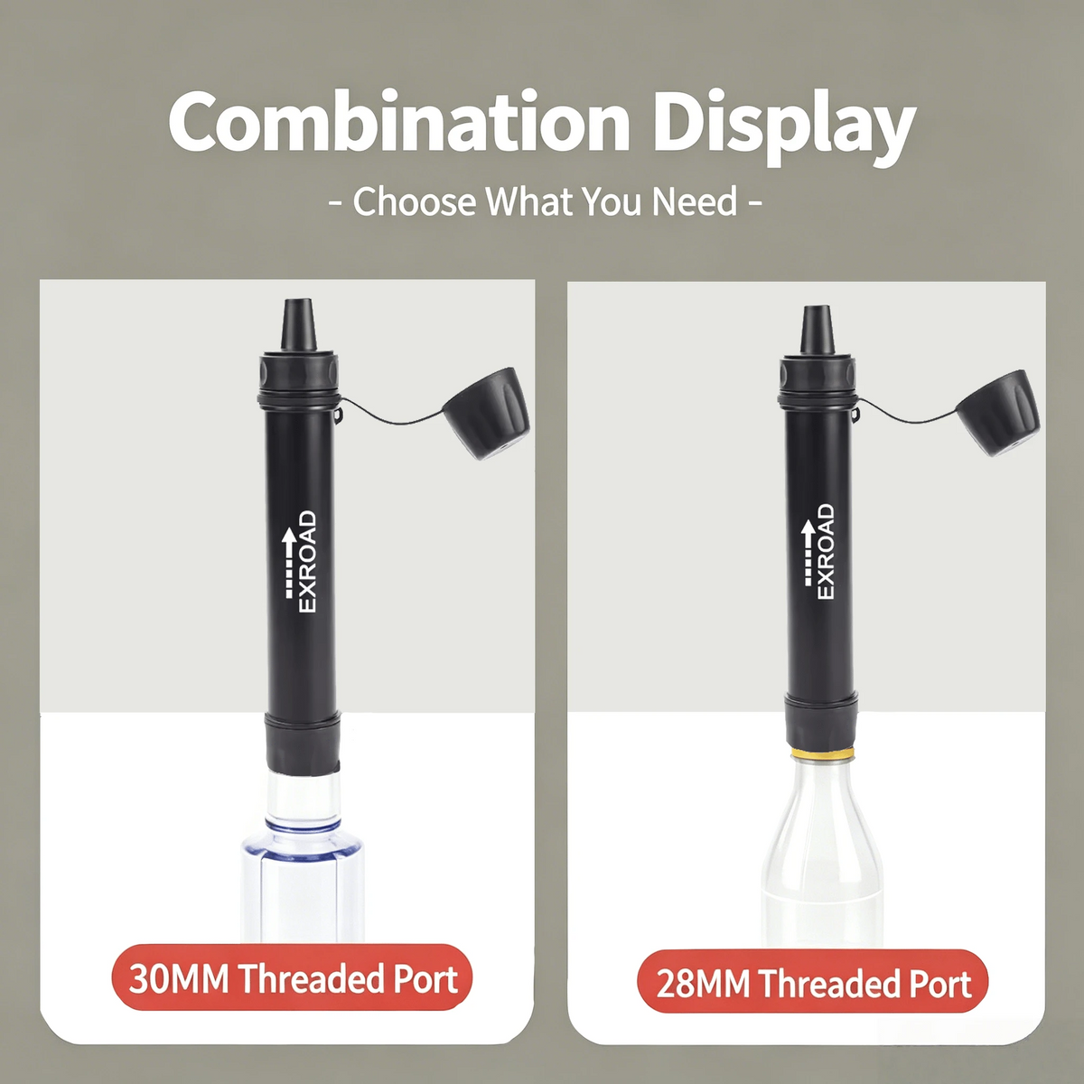 Exroad 3000L Direct Drink Water Purification Straw, Portable Emergency Filter For Camping, Hiking, Climbing, Backpacking