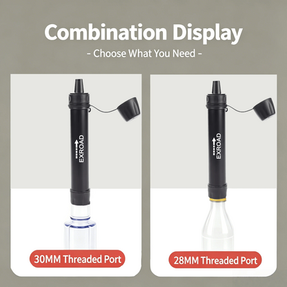 Exroad 3000L Direct Drink Water Purification Straw, Portable Emergency Filter For Camping, Hiking, Climbing, Backpacking