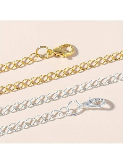 Extension Chain For Necklace, Bracelet, Anklet, And Jewelry Making, Double-Headed Lobster Clasp Jewelry Extension Chain, Golden And Silvery- 2in, 3in, 4in, 5in, 6in