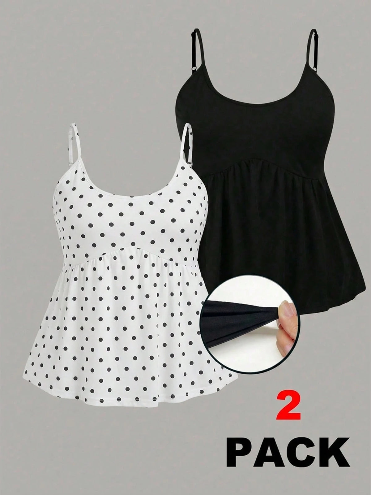 EZwear 2 Pcs/Set Plus Size Women's Simple Daily Camisole For Summer Tops Women Cute Ladies Casual Latest New Arrivals