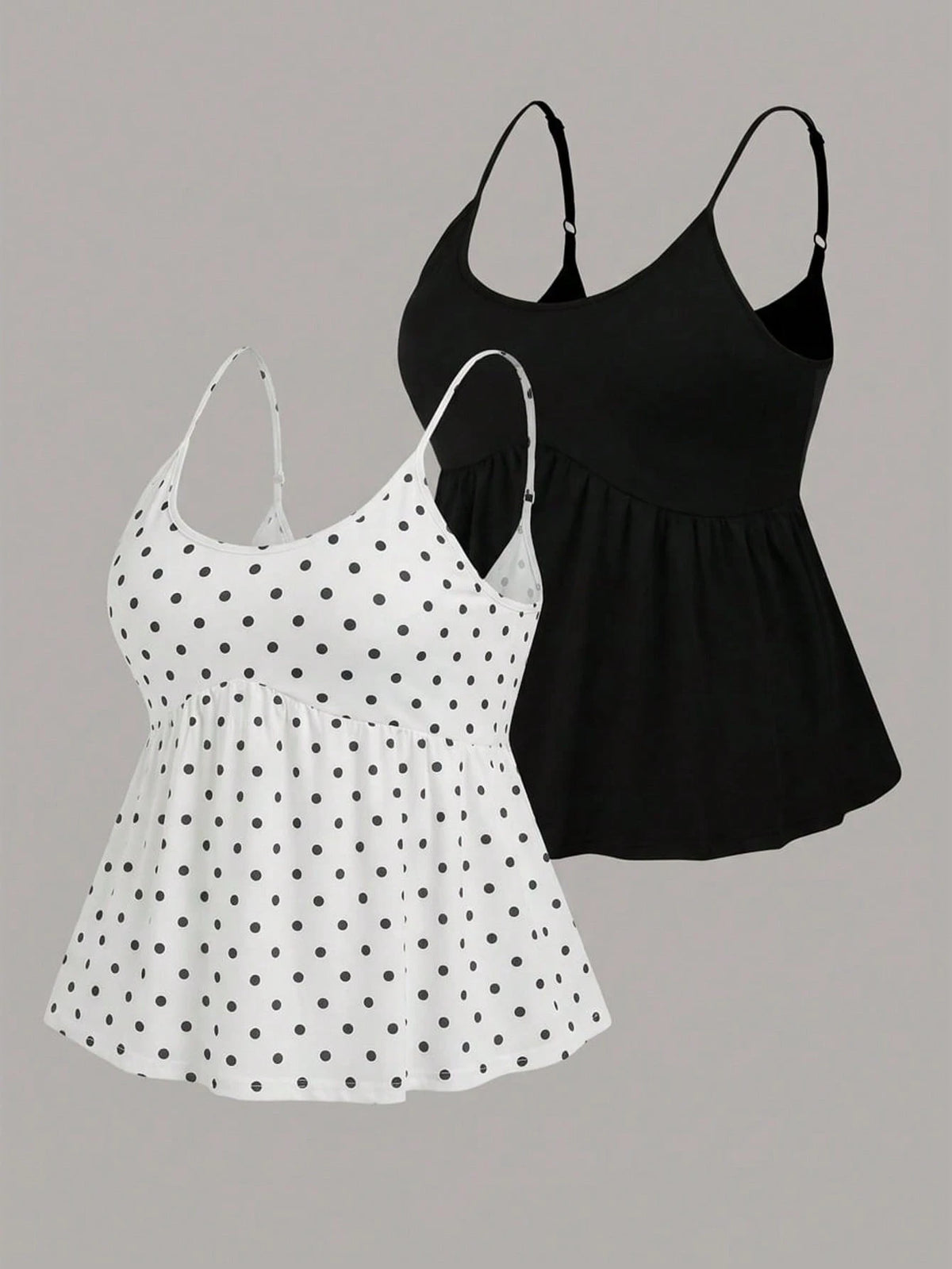 EZwear 2 Pcs/Set Plus Size Women's Simple Daily Camisole For Summer Tops Women Cute Ladies Casual Latest New Arrivals