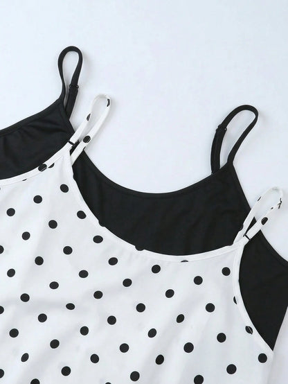 EZwear 2 Pcs/Set Plus Size Women's Simple Daily Camisole For Summer Tops Women Cute Ladies Casual Latest New Arrivals