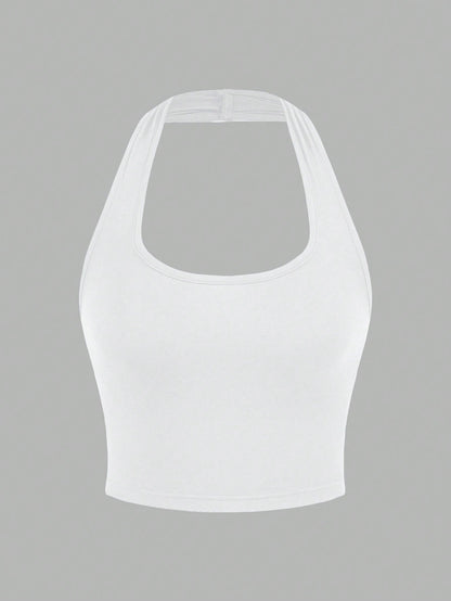 EZwear 3 Pcs/Set White Basic Casual Sexy Camisole & Tube Top Summer