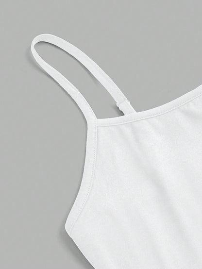 EZwear 3 Pcs/Set White Basic Casual Sexy Camisole & Tube Top Summer