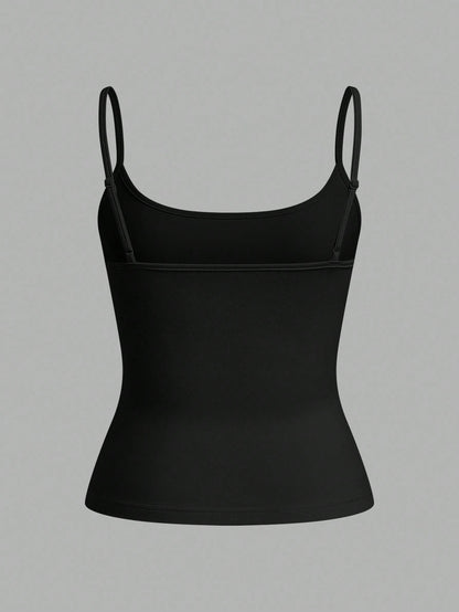 EZwear 3pcs/Set Women's Black, White, Cream Sleeveless Cropped Tight Fit Camisole Tank Tops, Suitable For Summer