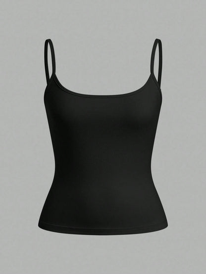 EZwear 3pcs/Set Women's Black, White, Cream Sleeveless Cropped Tight Fit Camisole Tank Tops, Suitable For Summer