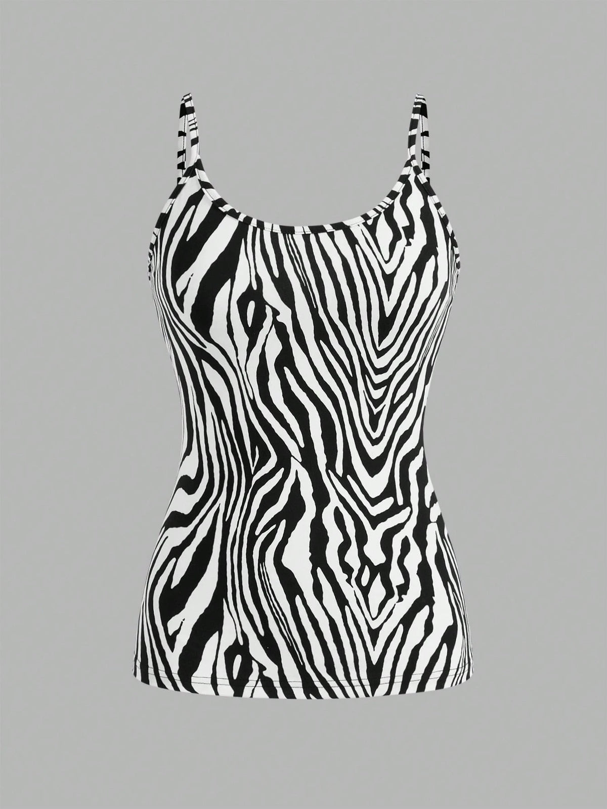 EZwear 4pcs Leopard & Zebra Printed Casual Minimalist Camisole Crop Top For Women, Suitable For Summer Back To School