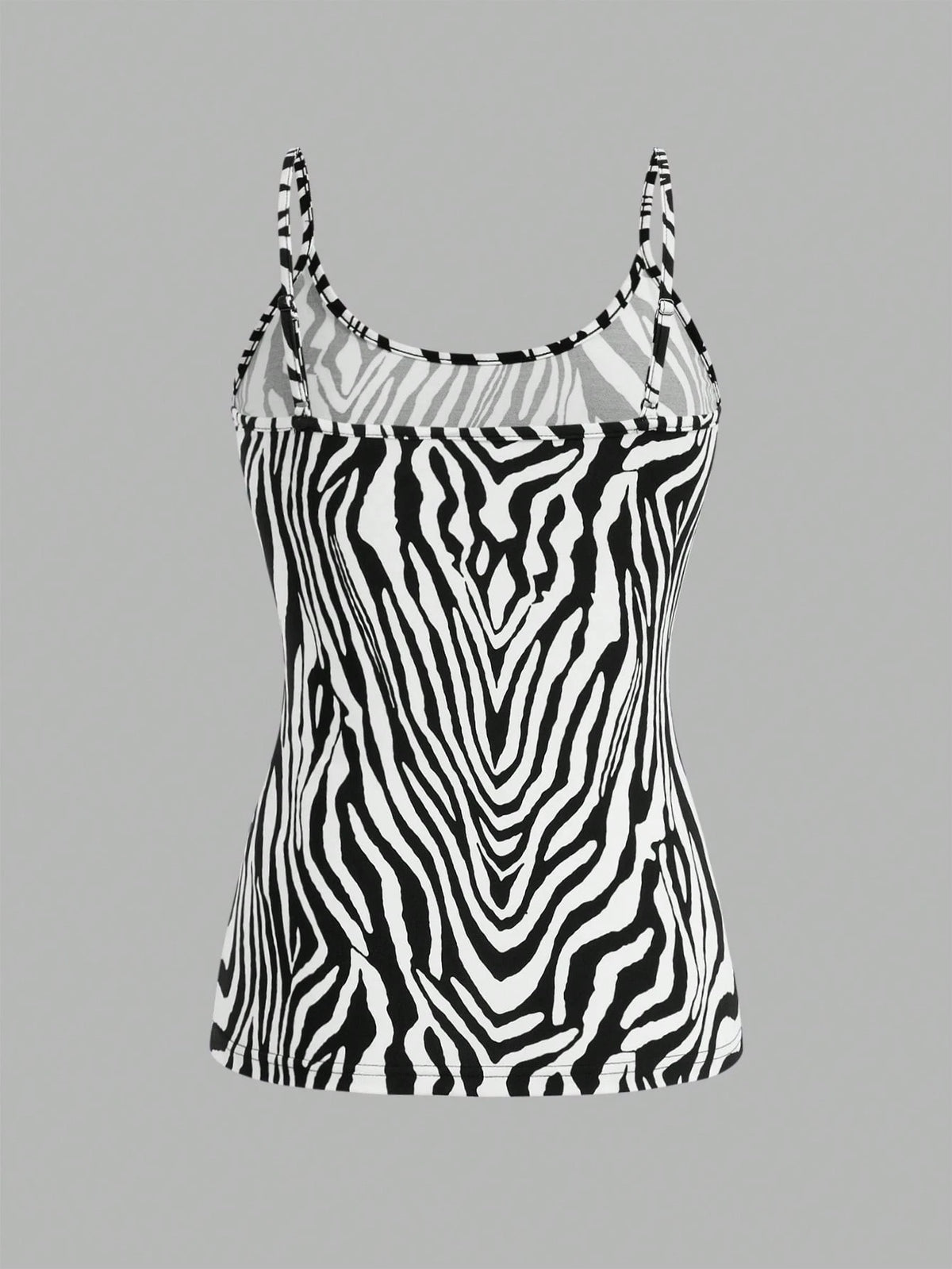 EZwear 4pcs Leopard & Zebra Printed Casual Minimalist Camisole Crop Top For Women, Suitable For Summer Back To School
