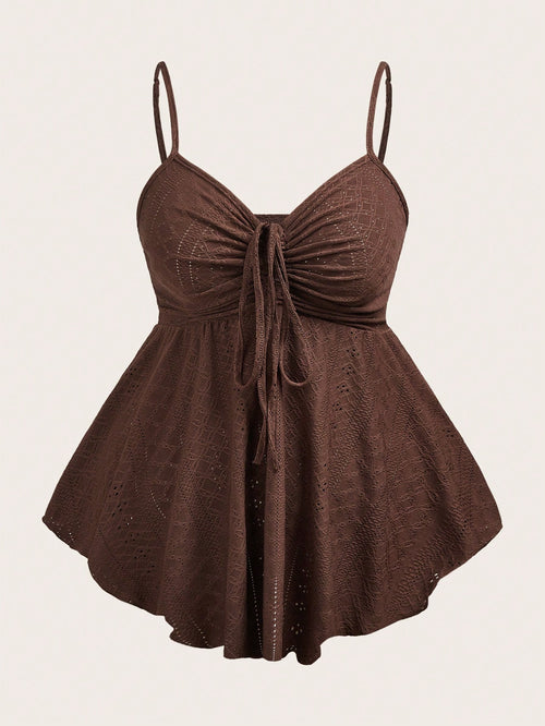 EZwear Chocolate Brown Knit Camisole Top For Women