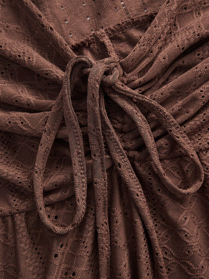 EZwear Chocolate Brown Knit Camisole Top For Women