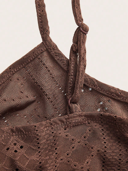 EZwear Chocolate Brown Knit Camisole Top For Women
