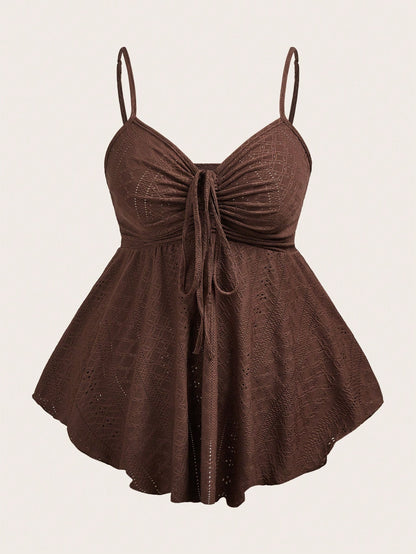 EZwear Chocolate Brown Knit Camisole Top For Women