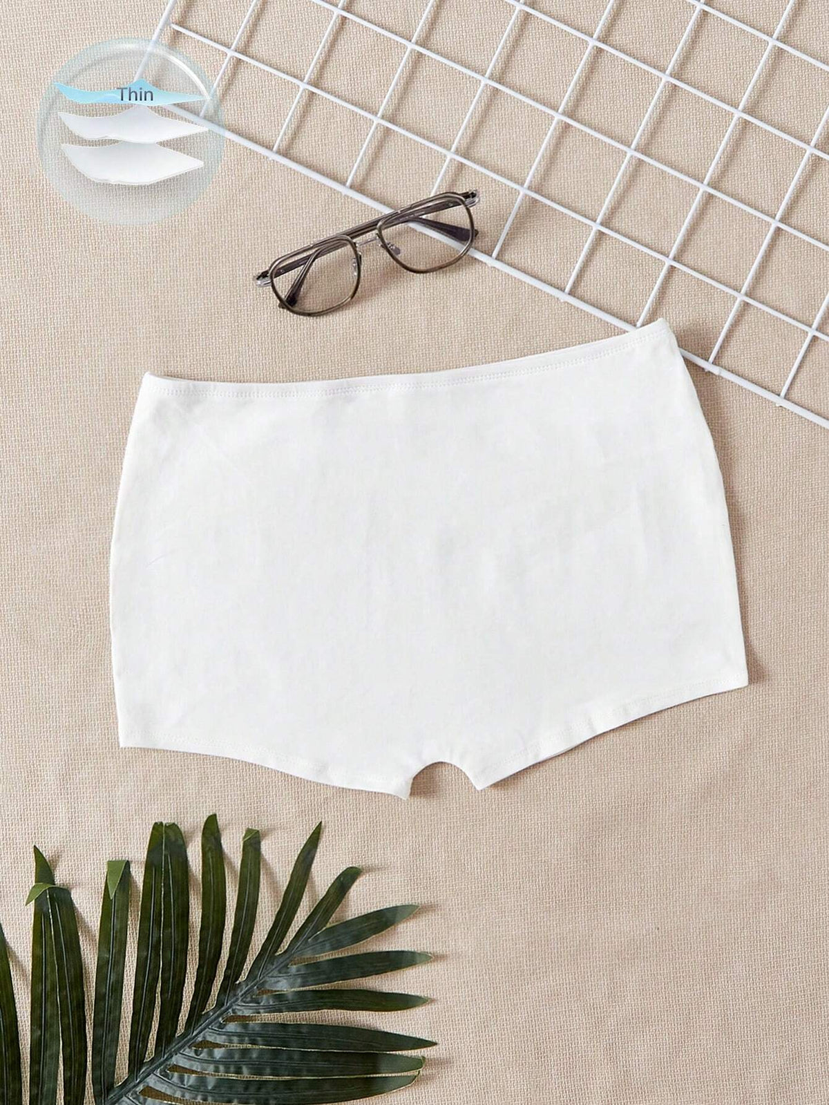 EZwear Solid Elastic Waist Casual Biker Shorts