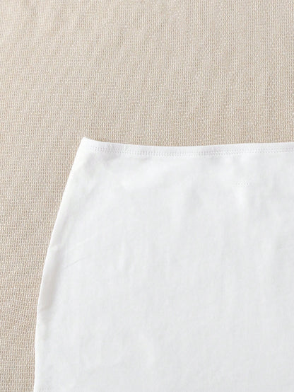 EZwear Solid Elastic Waist Casual Biker Shorts
