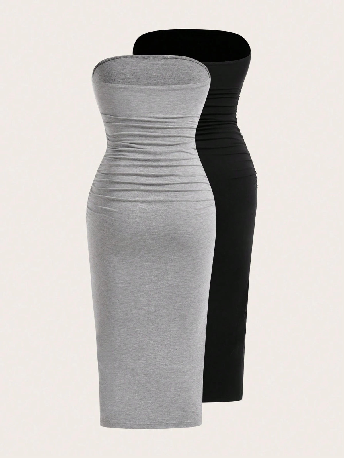 EZwear Two-Piece Set Knitted Split Strapless Dress,Summer Dresses For Women