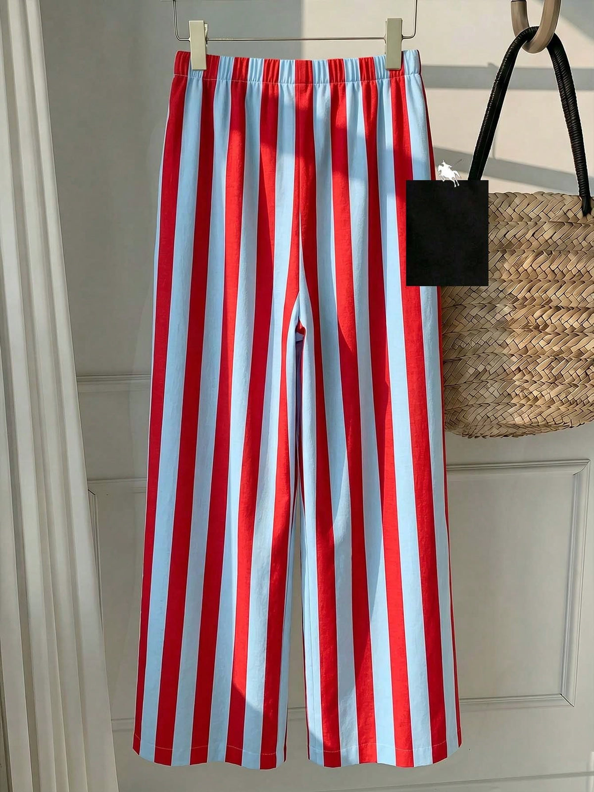 EZwear Women's Casual Tie Waist Straight Leg Long Pants Suitable For Summer
