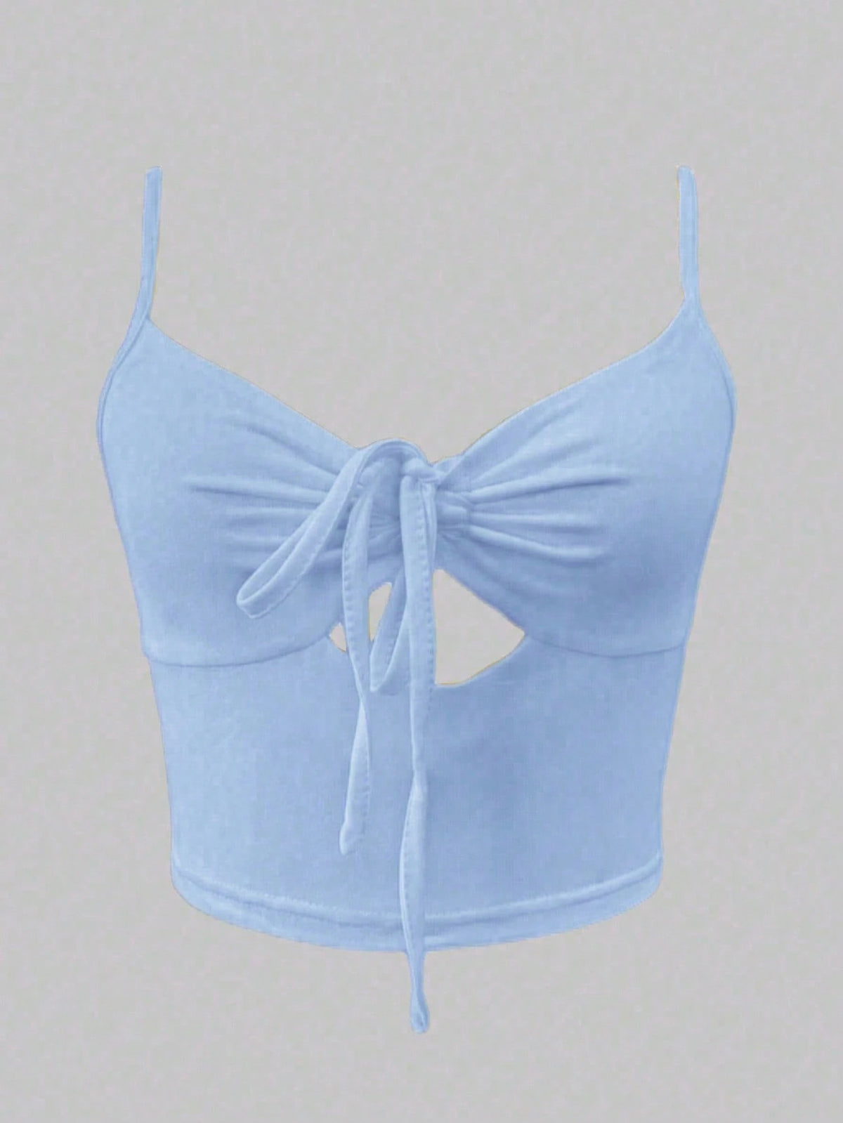 EZwear Women Solid Color Front Tie Ruffle Sexy Camisole