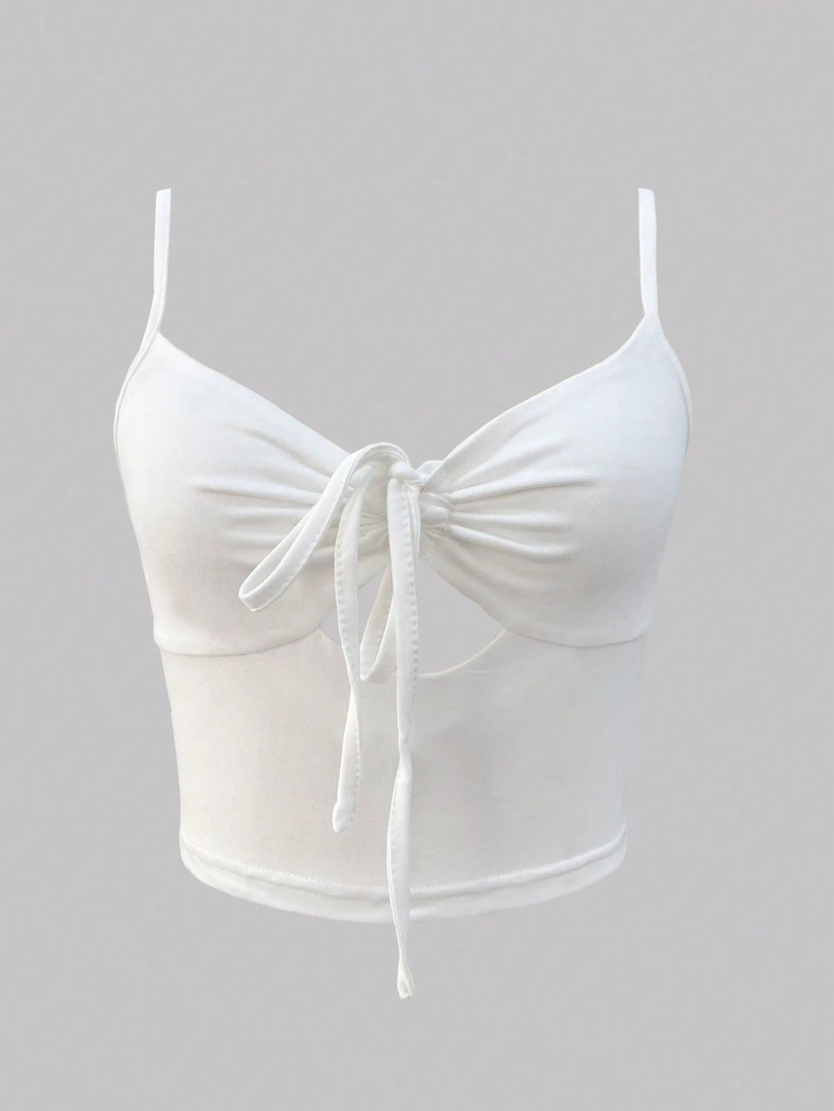 EZwear Women Solid Color Front Tie Ruffle Sexy Camisole