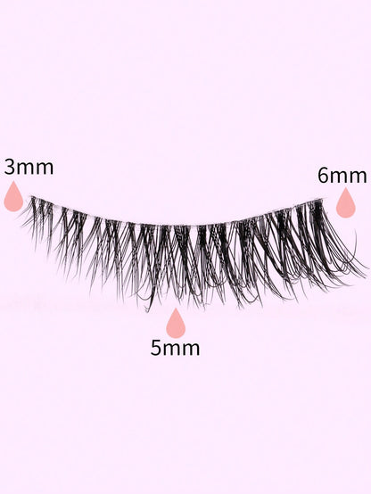 False Eyelashes, 10 Pairs/Box Mini And Cute Super Short Half Eye Lashes With Thin And Transparent Stems, Lengthened End, Natural Curly Appearance, Reusable And Ideal For Girls With Small Eyes. Suitabl